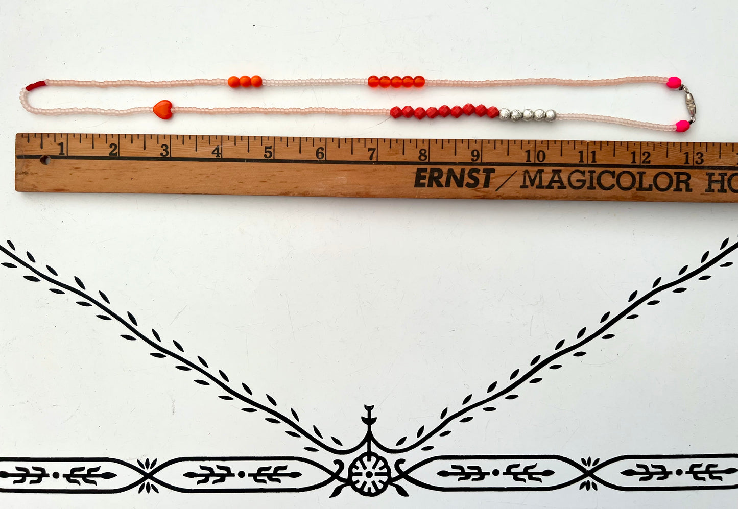 vintage stacked bead strand necklace; ceramic, glass, lucite…