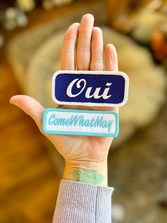 ‘ComeWhatMay’ embroidered patch