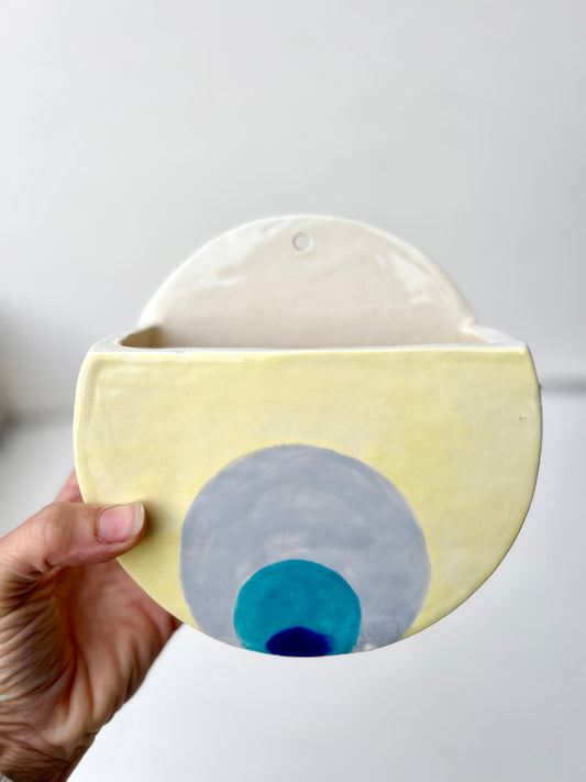 yellow grey blue garden wall pocket hanging samples/seconds/sale piece