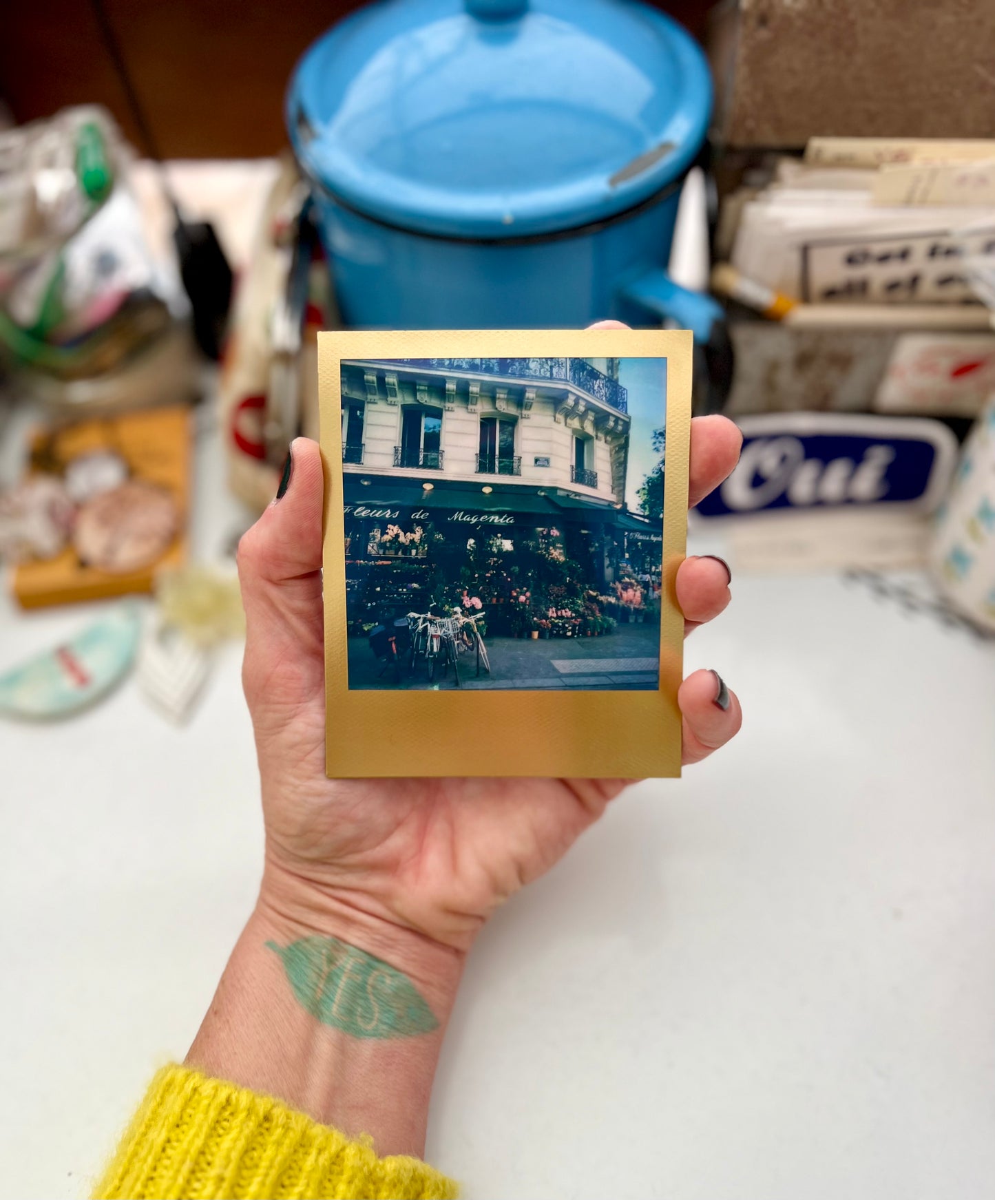 paris polaroid / street photography captures; special edition gold frame