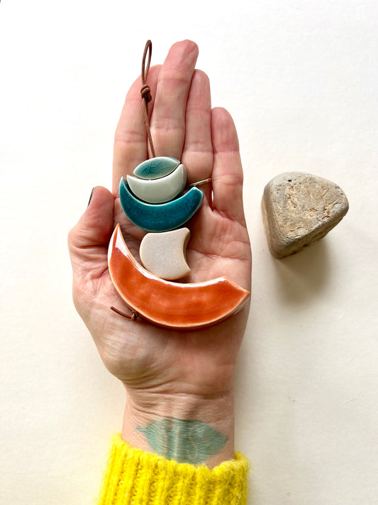 one of a kind 'hepworth' sculptural wall hanging piece