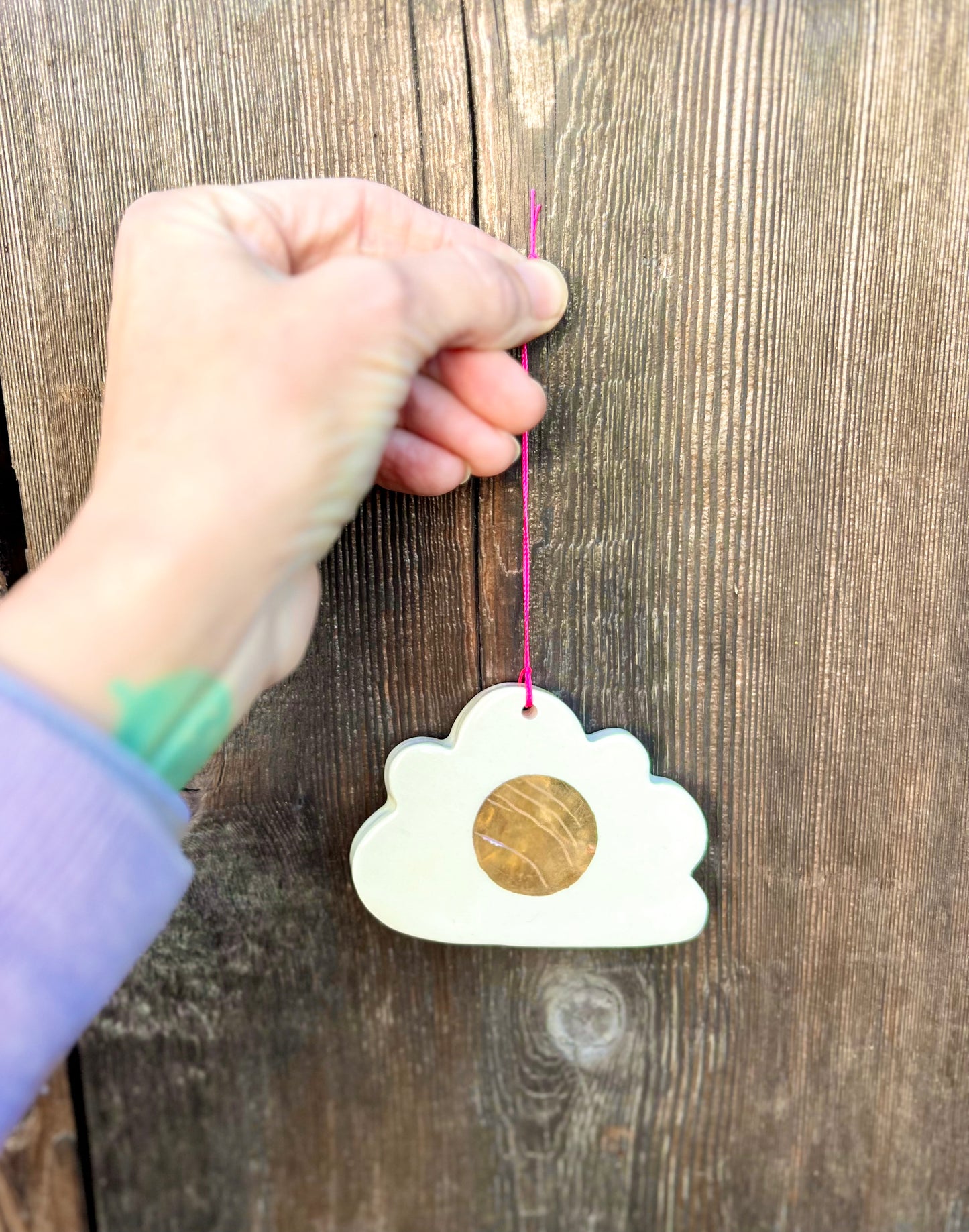 lou/laurie cloud gold dot ornament - samples/seconds/sale piece