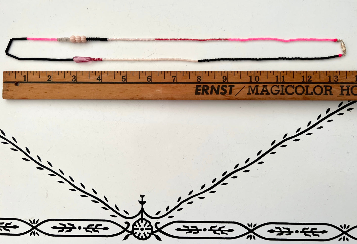 vintage stacked bead strand necklace; ceramic, glass, lucite…