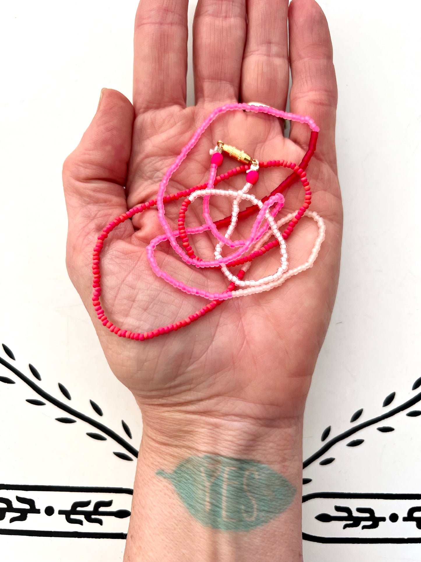 vintage stacked bead strand necklace; ceramic, glass, lucite…