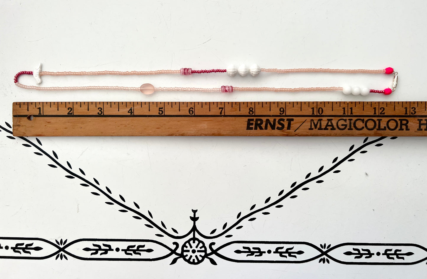 vintage stacked bead strand necklace; ceramic, glass, lucite…