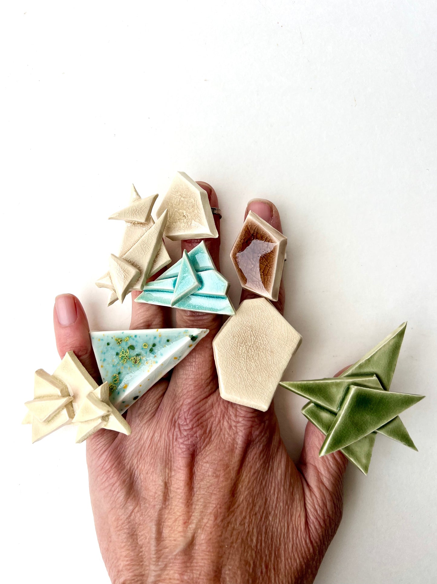 aqua blue sea crackle geometric adjustable ring samples/seconds/sale piece