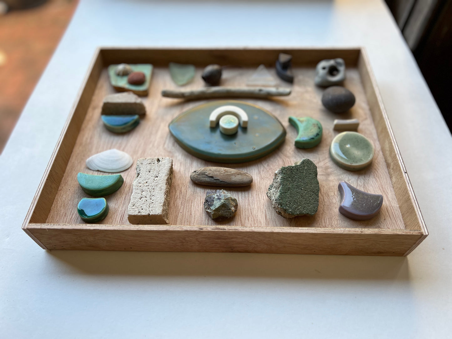 zen knolling meditation box; sun comes up, it’s tuesday morning sculpture collection