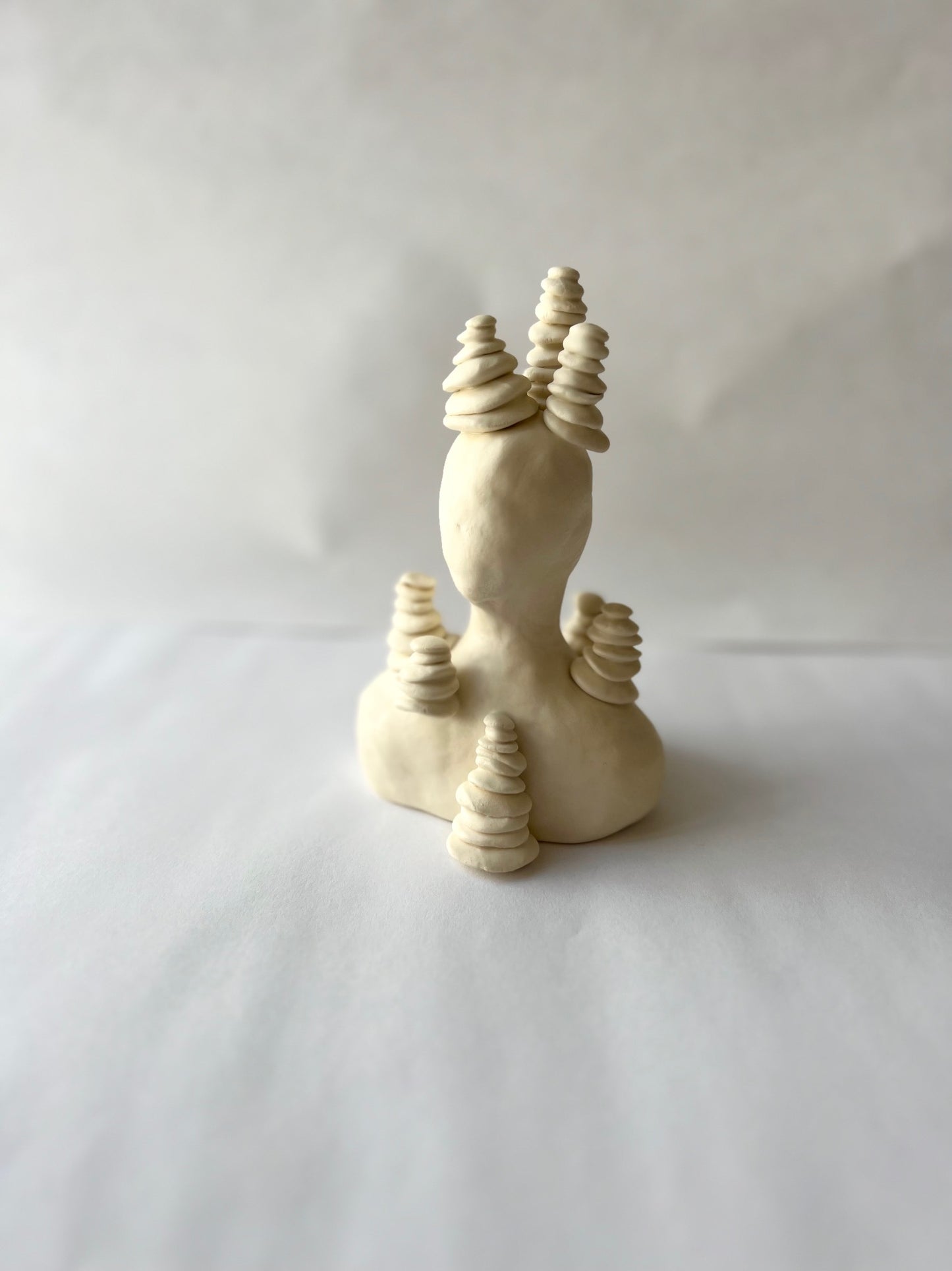 one of a kind ceramic statuette sculpture; rivulet rock piece