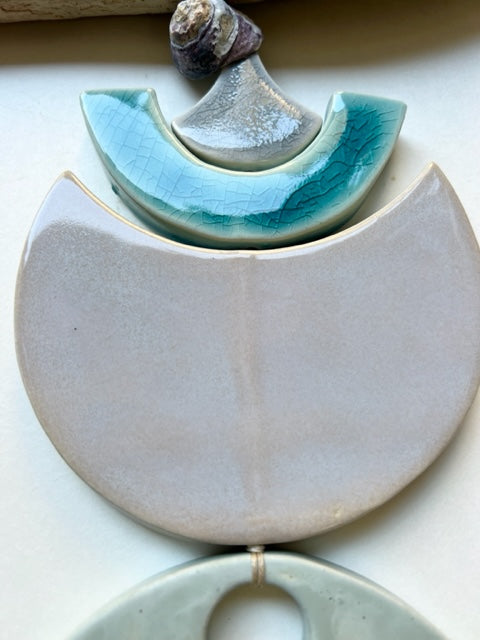 one of a kind 'go to the sea' large moon series wall hanging