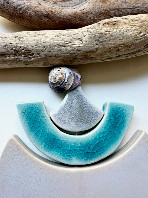 one of a kind 'go to the sea' large moon series wall hanging