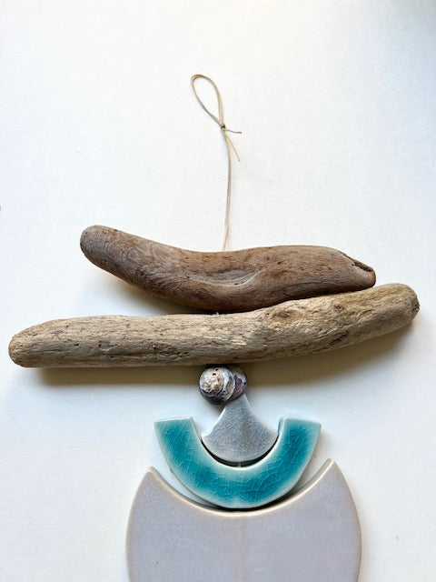 one of a kind 'go to the sea' large moon series wall hanging