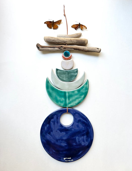 one of a kind 'to know, to forget, to remember' large moon series wall hanging