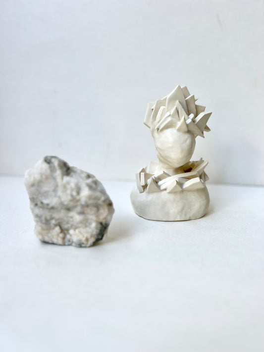 one of a kind ceramic statuette sculpture; shape shard piece