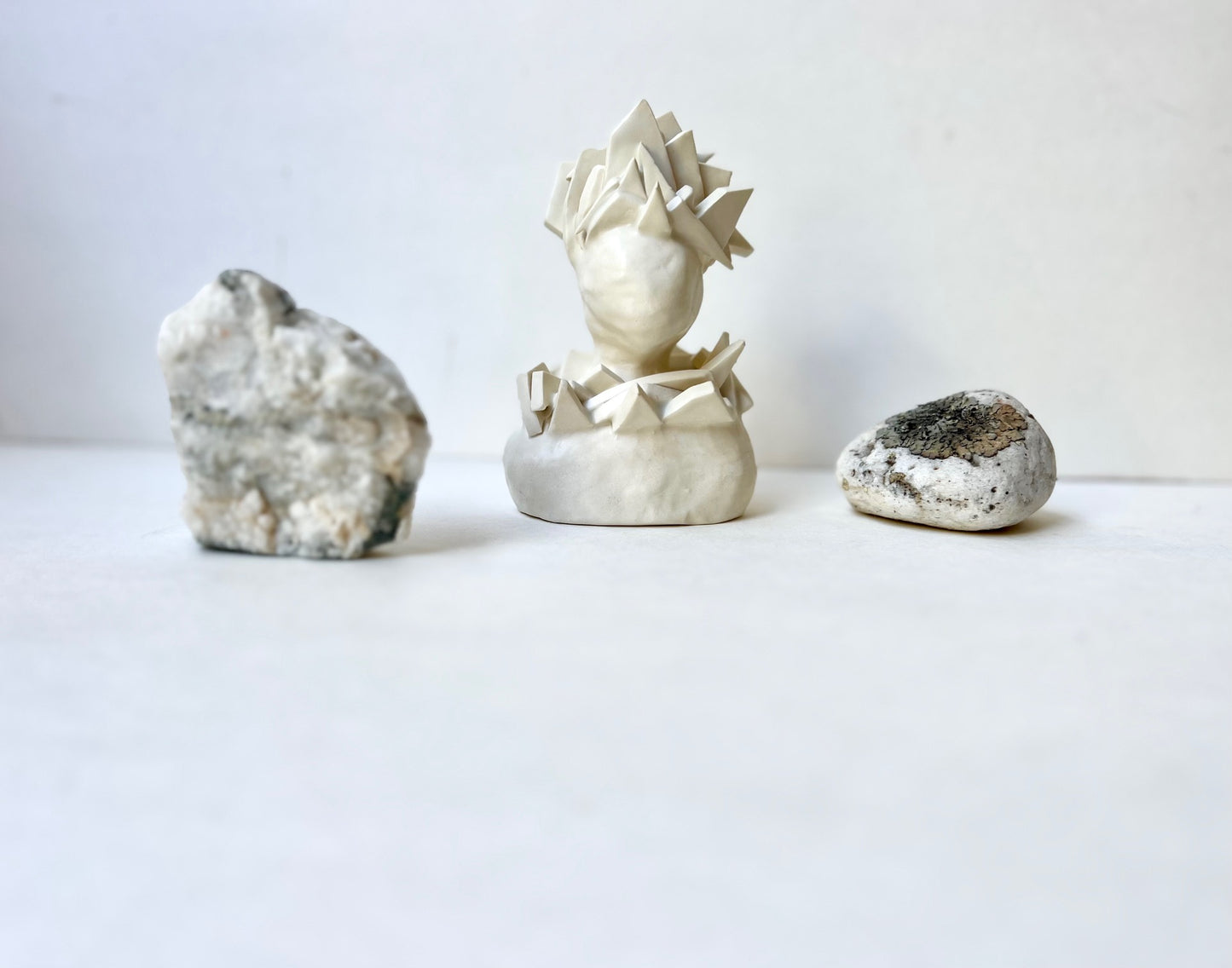 one of a kind ceramic statuette sculpture; shape shard piece
