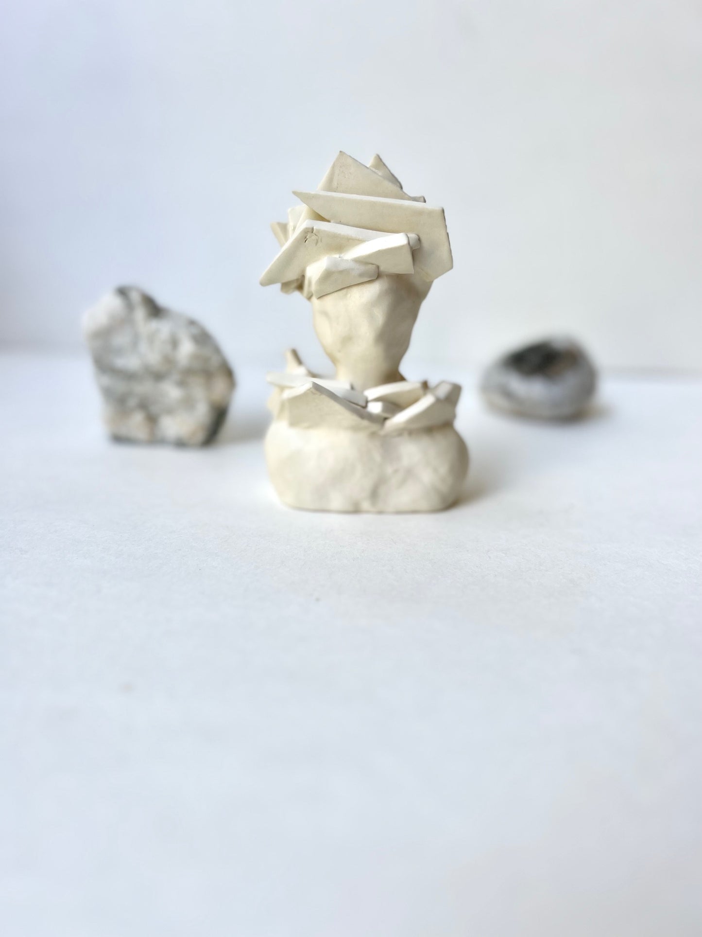 one of a kind ceramic statuette sculpture; shape shard piece