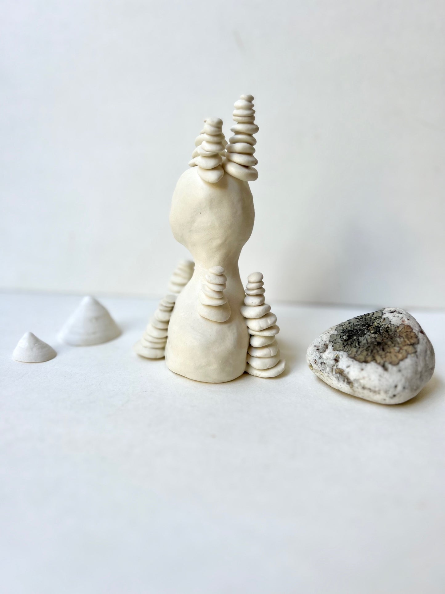 one of a kind ceramic statuette sculpture; rivulet rock piece