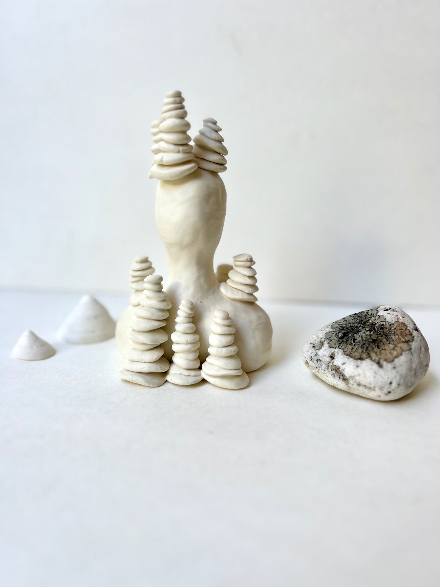 one of a kind ceramic statuette sculpture; rivulet rock piece