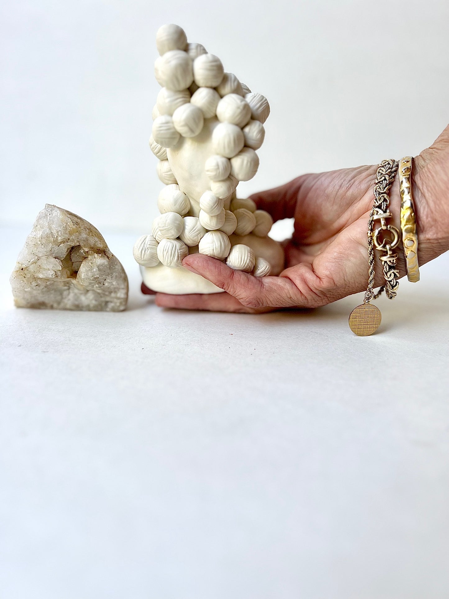 ceramic; knit knot piece - SOLD