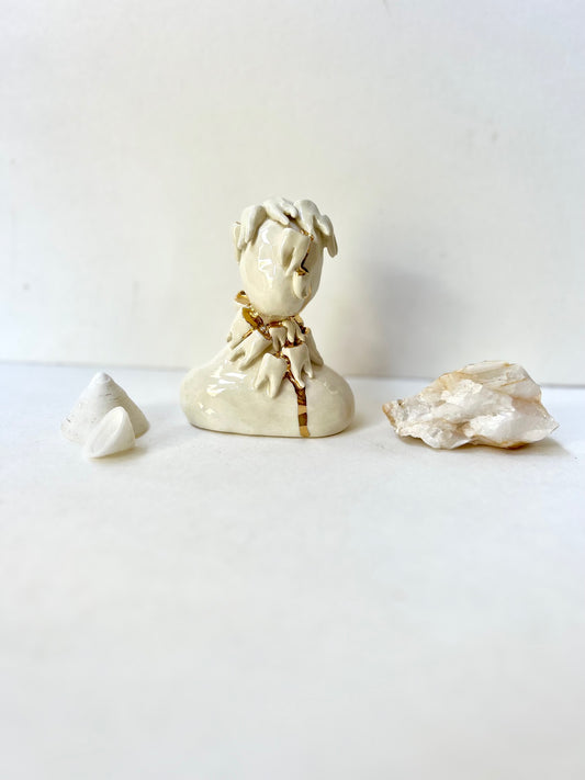 *on hold for showing at parts peculiar gallery* one of a kind ceramic statuette sculpture; glint grill piece