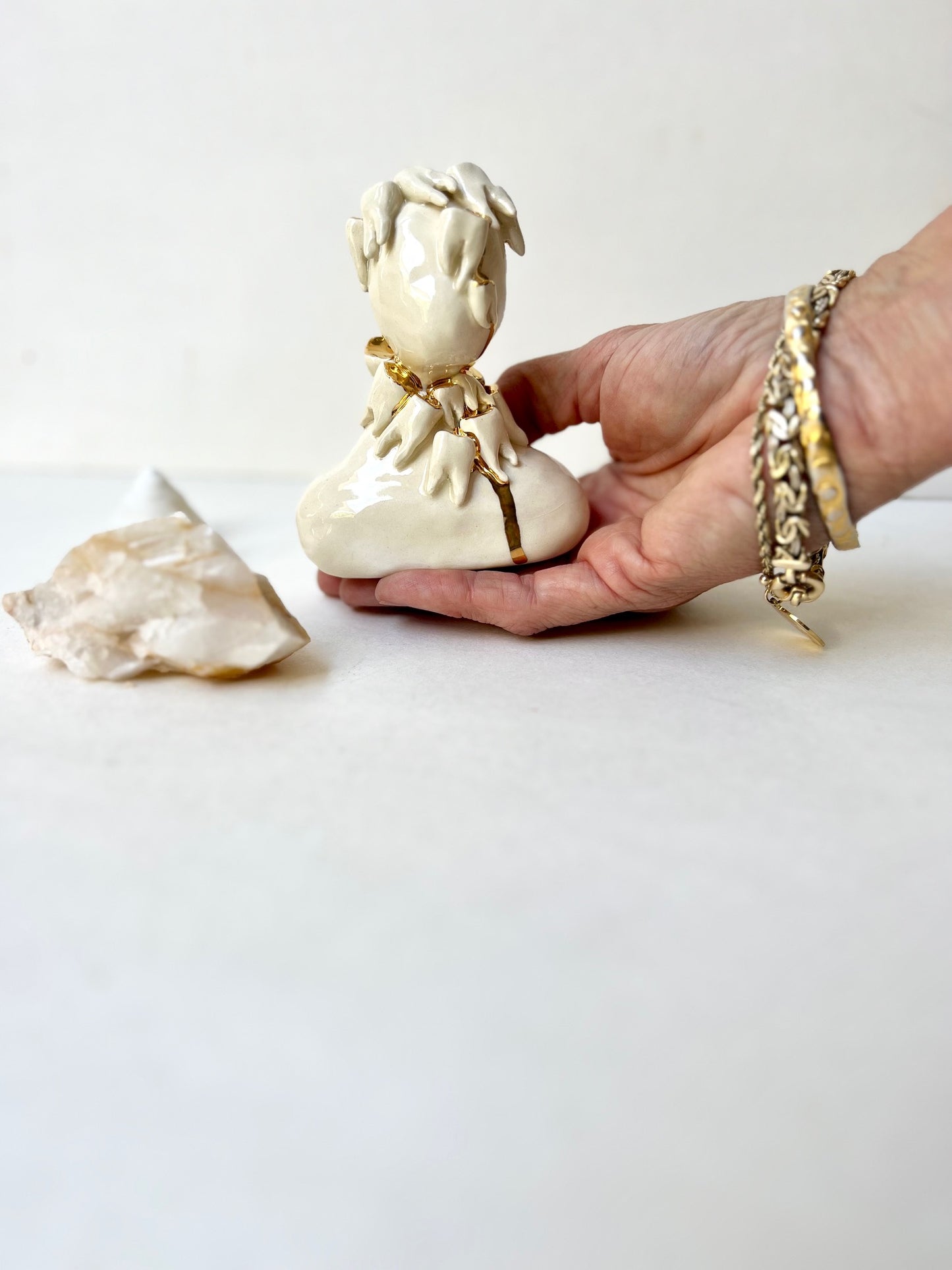 one of a kind ceramic statuette sculpture; glint grill piece