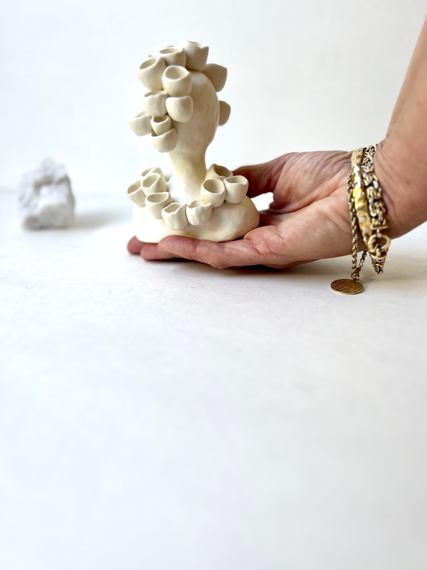 *on hold for showing at parts peculiar gallery* one of a kind ceramic statuette sculpture; queen of cups piece