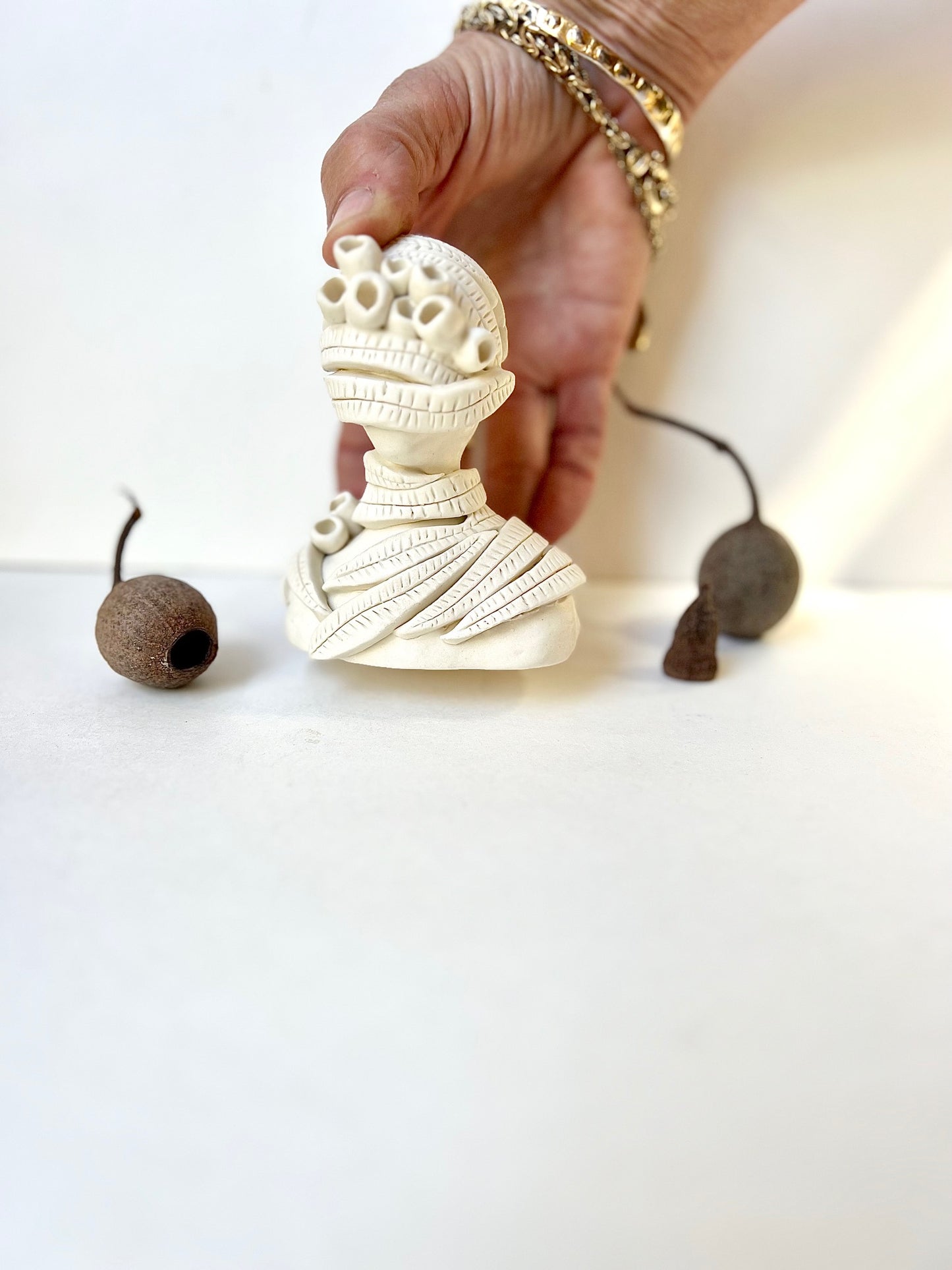 one of a kind eucalyptus posey pod piece - SOLD