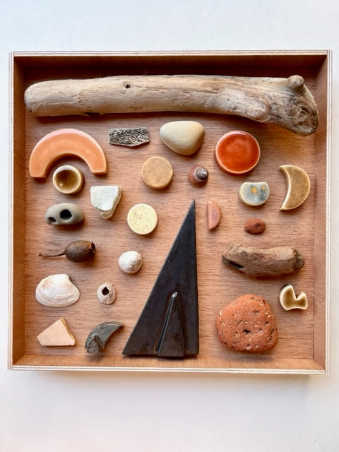 zen knolling meditation box; diamonds & rust sculpture collection