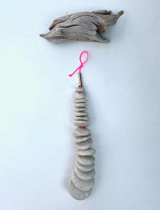 'extraordinary rituals' river rock pebble wall hanging 1 of a trio