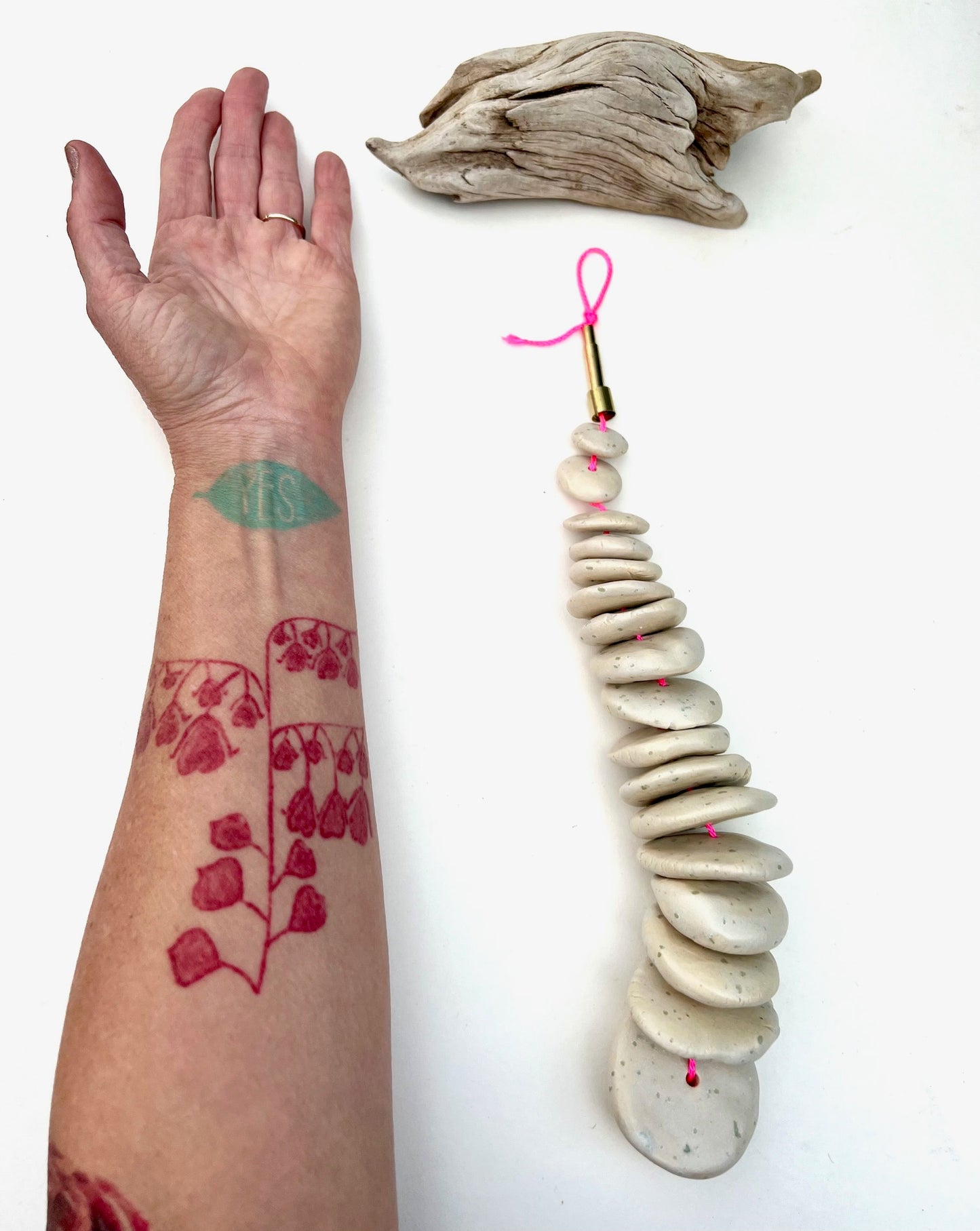 'extraordinary rituals' river rock pebble wall hanging 3 of a trio