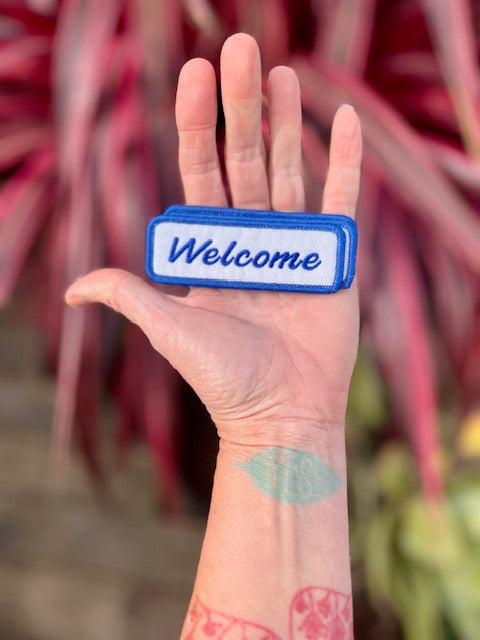 ‘Welcome’ embroidered patch