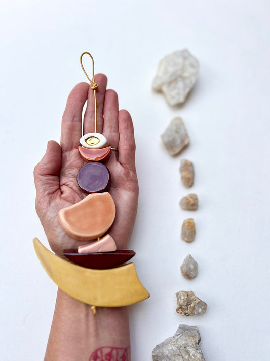 one of a kind 'vital essence' talisman moon wall hanging
