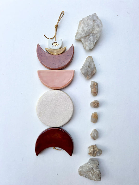 one of a kind 'what is so' talisman moon wall hanging