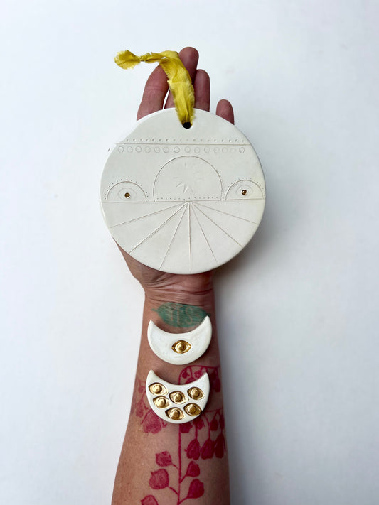 'sound of the moon' one of a kind 'talisman' wall hanging plaque
