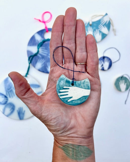 'all hands' small, sweet, one of a kind wall hanging ornament