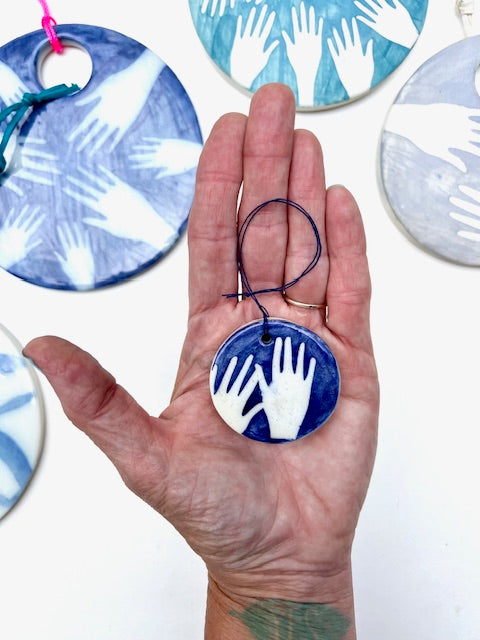 'all hands' small, sweet, one of a kind wall hanging ornament