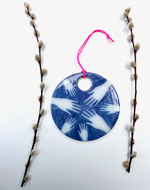 cobalt blue hanging plaque - samples/seconds/sale piece