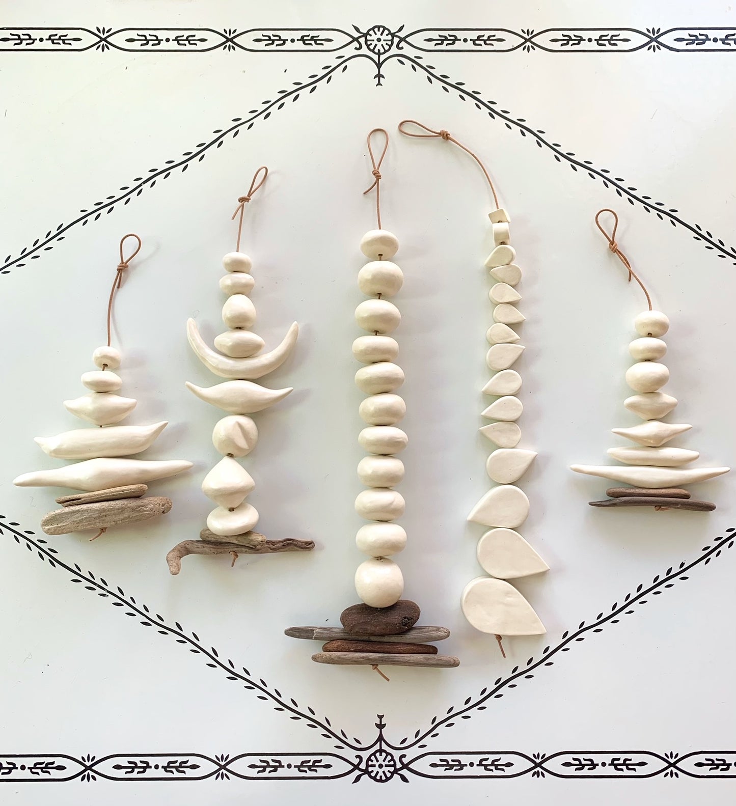 sold - one of a kind 'small kingdoms' white hanging