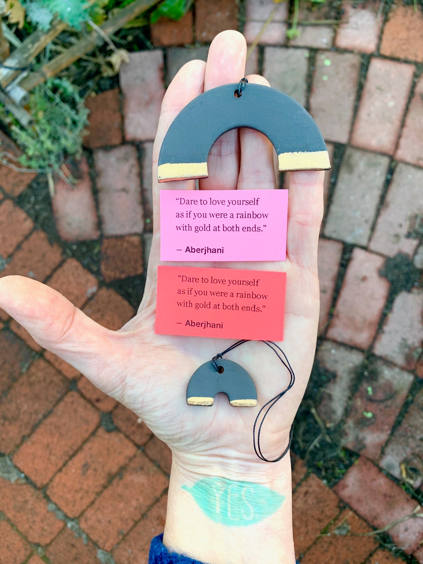 black & gold rainbow pair - SOLD