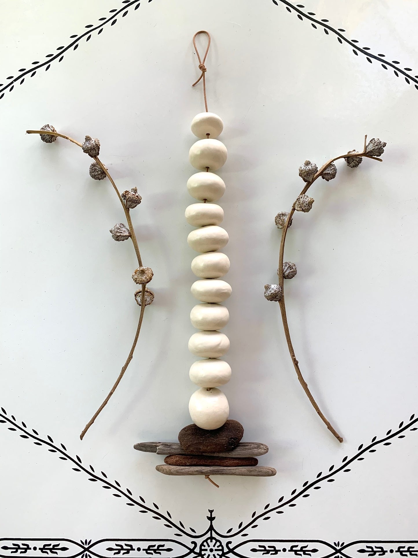 sold - one of a kind 'small kingdoms' white hanging