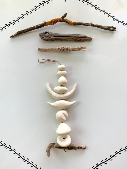 sold - one of a kind 'small kingdoms' white hanging