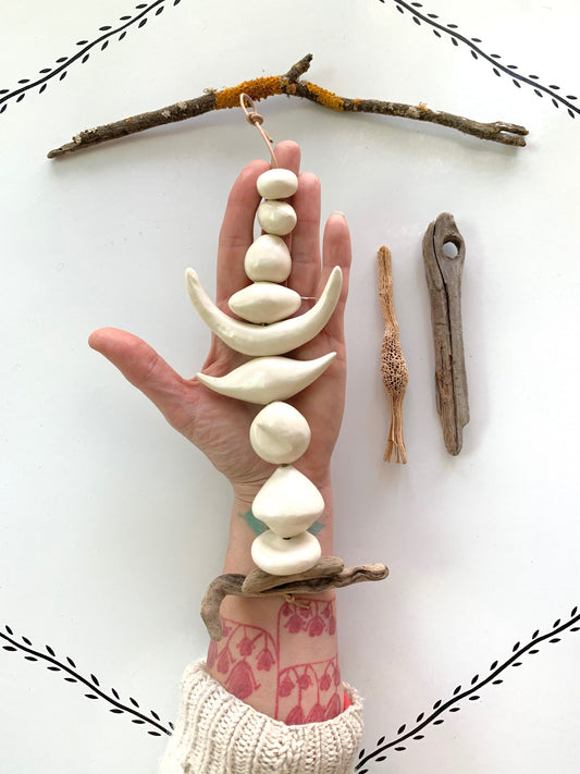 sold - one of a kind 'small kingdoms' white hanging