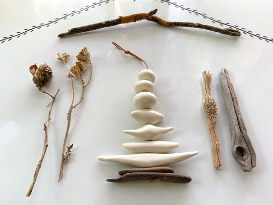 sold - one of a kind 'small kingdoms' white hanging