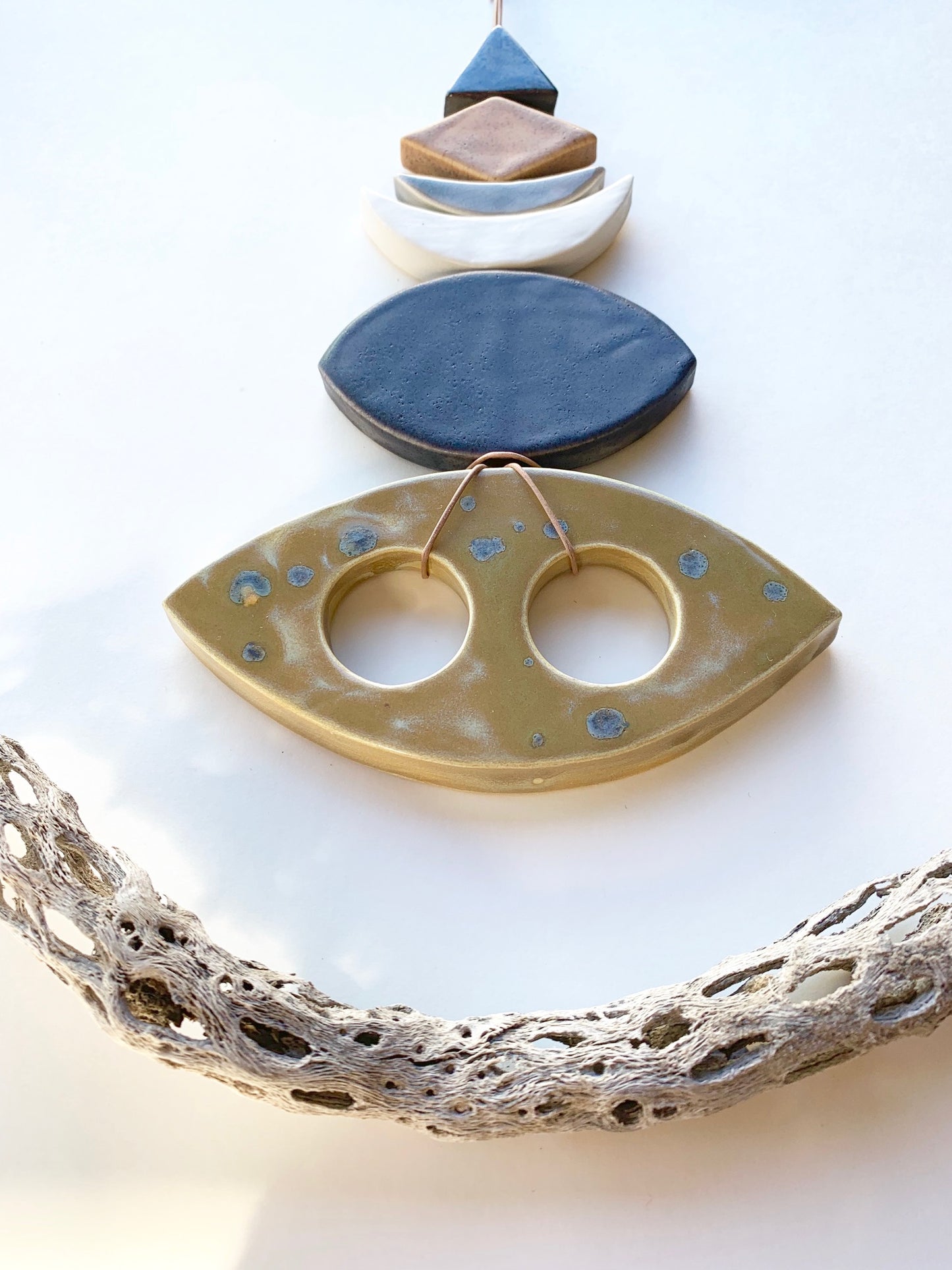 sold - one of a kind, desert rising ceramic hanging