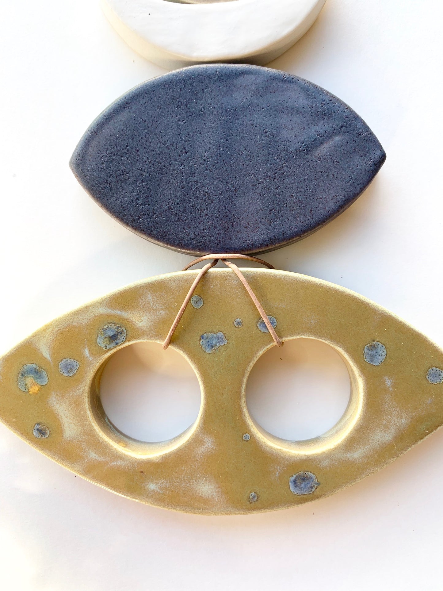 sold - one of a kind, desert rising ceramic hanging