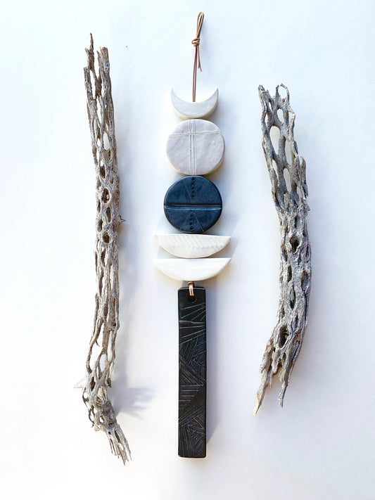 sold - one of a kind, desert rising ceramic wall piece