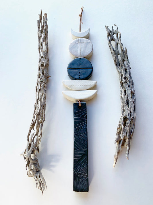 sold - one of a kind, desert rising ceramic wall piece