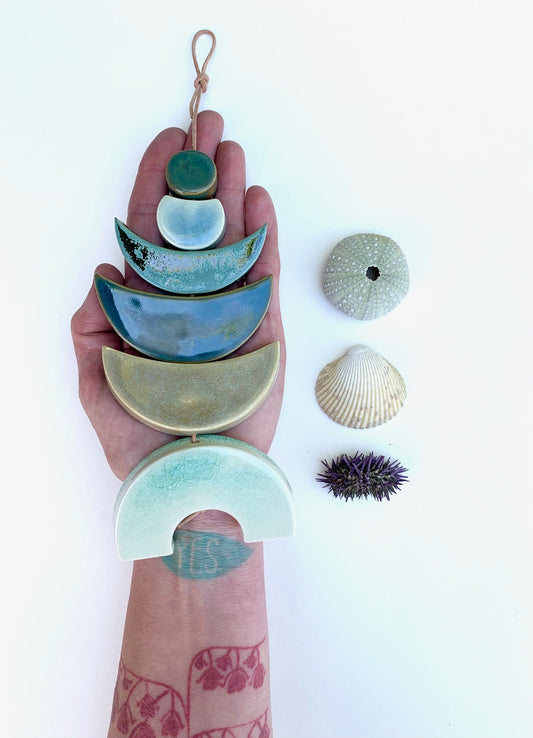 sold - one of a kind 'kinder sea' desert & ocean hanging piece