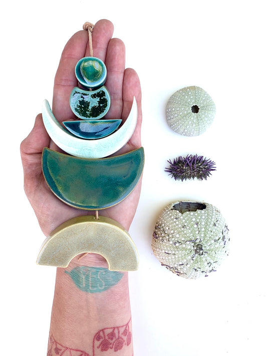 sold - one of a kind 'kinder sea' desert & ocean hanging piece