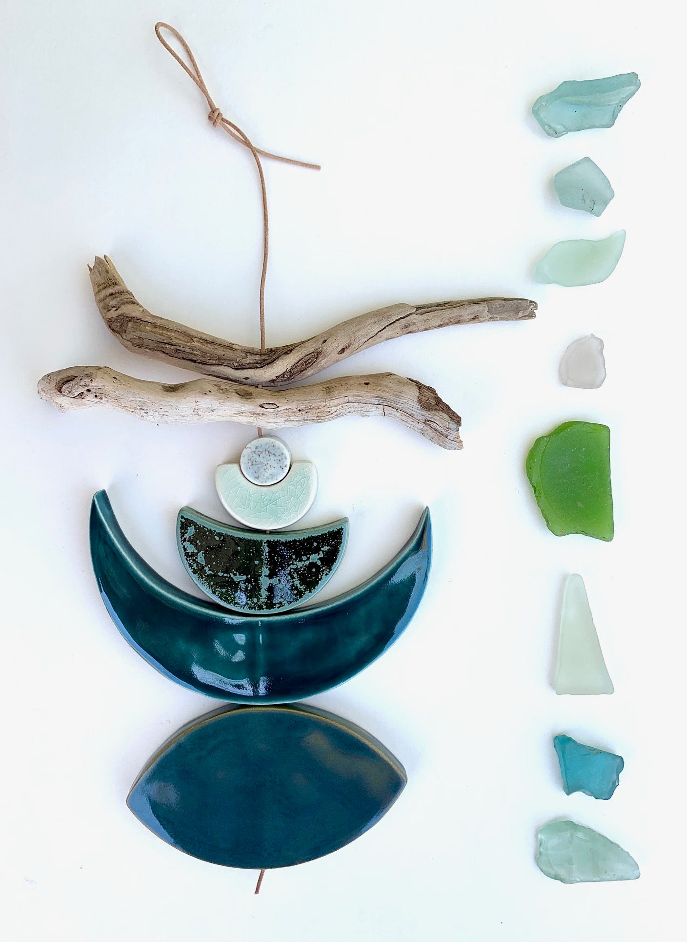 one of a kind 'sea foam moons' ceramic piece - SOLD