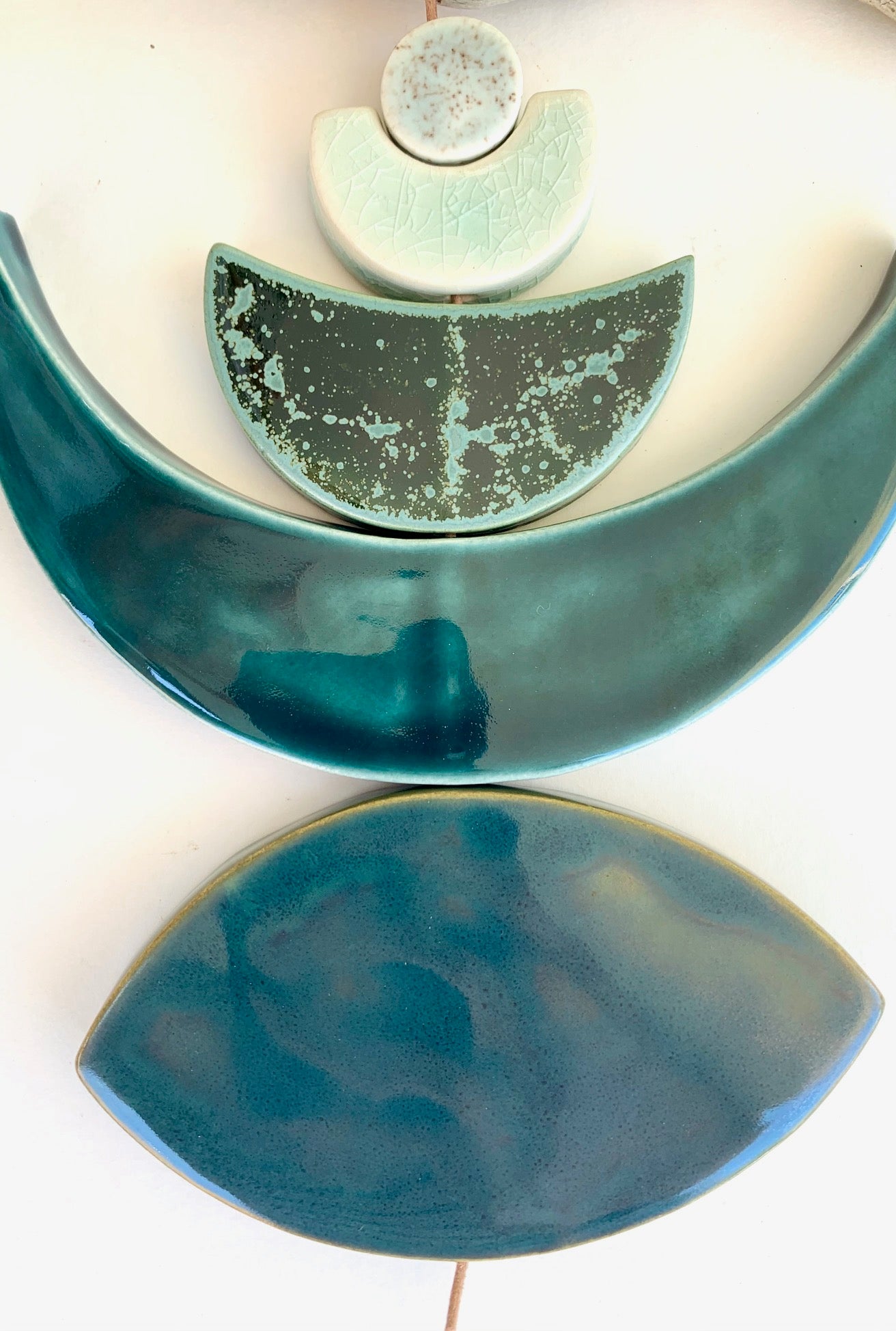 one of a kind 'sea foam moons' ceramic piece - SOLD